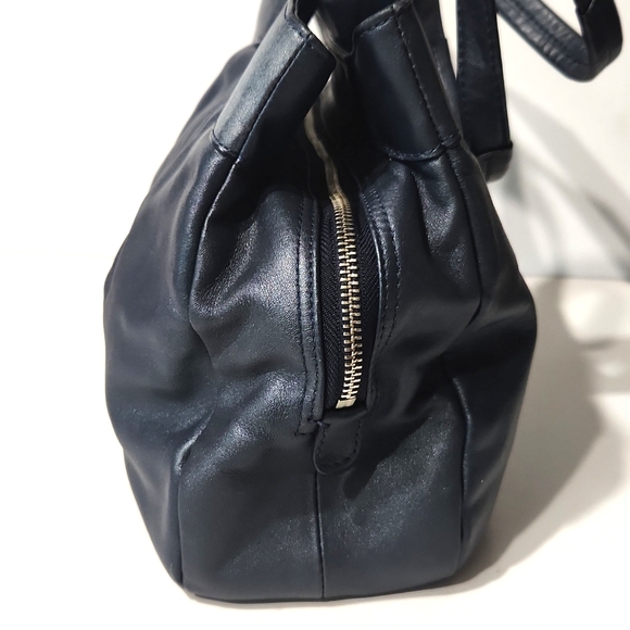 Coach Lexi Leather Gray Blue Metallic Large Carryall Shoulder Bag Purse F18829 - Picture 6 of 14